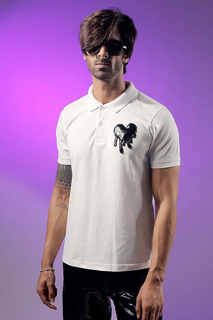 White Cotton Jersey T-shirt by Jubinav Chadha Men at Pernia's Pop Up Shop