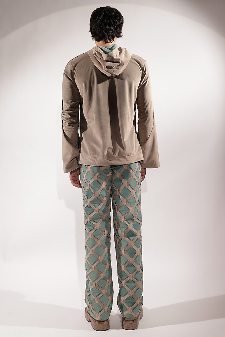 Beige Suede Hoodie by Jubinav Chadha Men at Pernia's Pop Up Shop