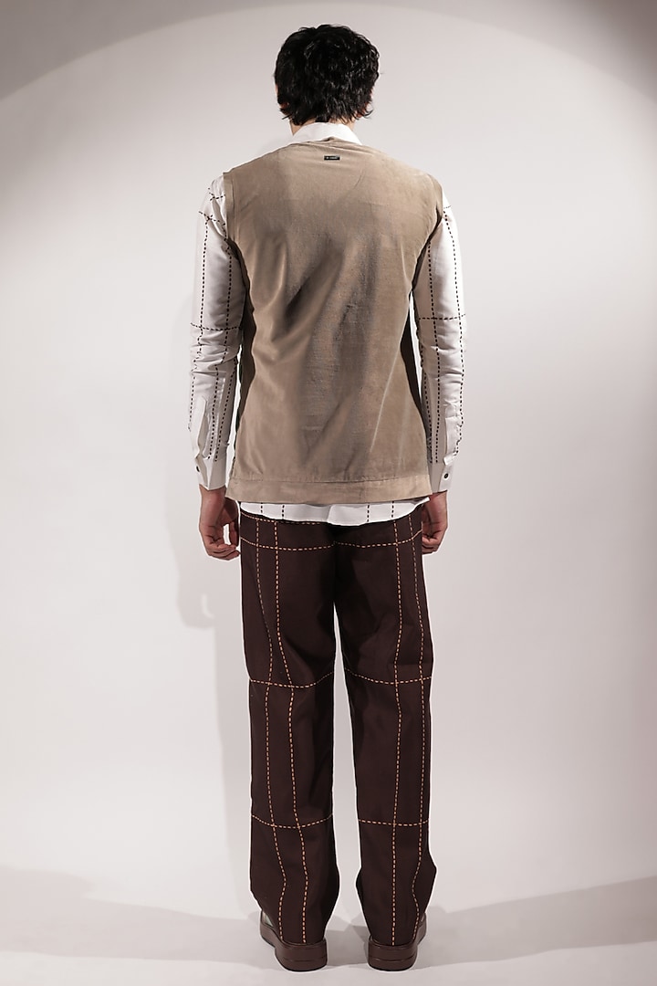 Jade Green Suede Vest by Jubinav Chadha Men at Pernia's Pop Up Shop
