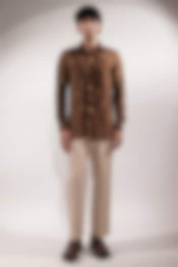 Beige Linen Pants by Jubinav Chadha Men at Pernia's Pop Up Shop