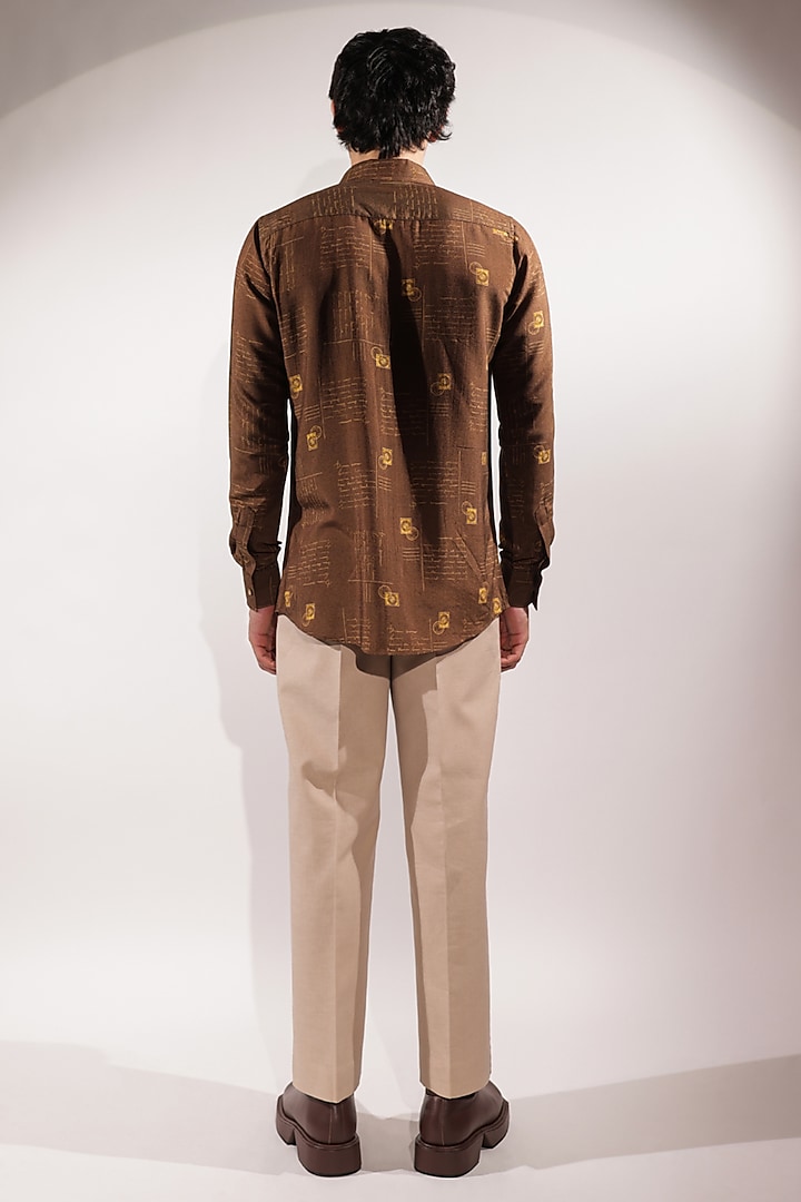 Beige Linen Pants by Jubinav Chadha Men at Pernia's Pop Up Shop
