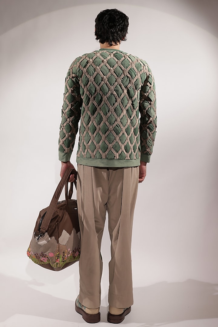 Beige Suede Pants by Jubinav Chadha Men at Pernia's Pop Up Shop