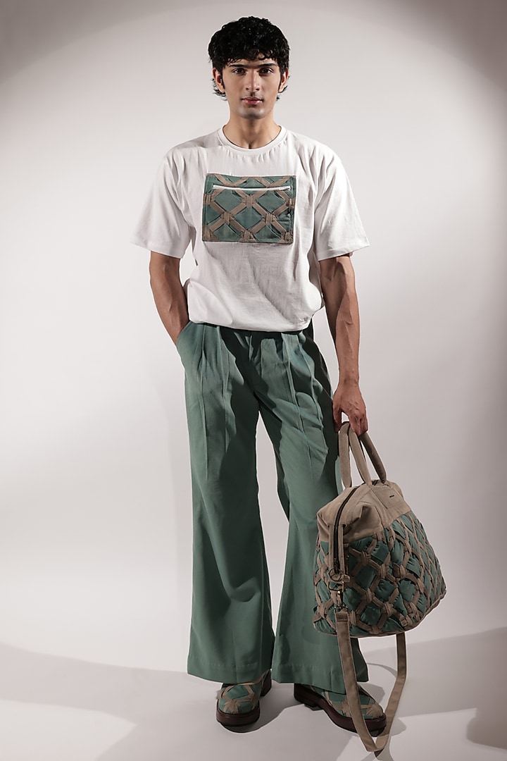 White Cotton T-Shirt by Jubinav Chadha Men at Pernia's Pop Up Shop