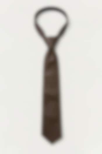 Brown Leatherette Tie by Jubinav Chadha Men at Pernia's Pop Up Shop