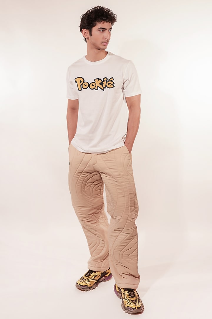 White Cotton Patchwork T-Shirt by Jubinav Chadha Men at Pernia's Pop Up Shop