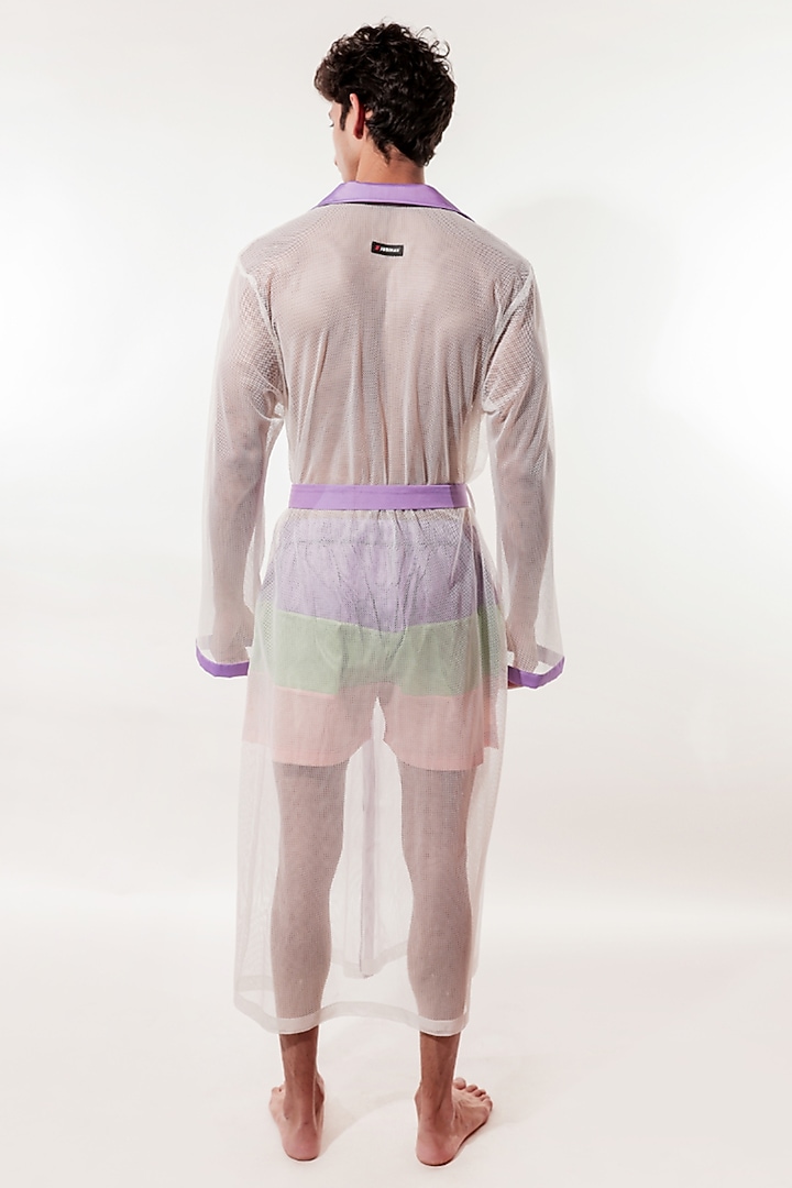 Multi-Colored Mesh & Taffeta Co-Ord Set by Jubinav Chadha Men at Pernia's Pop Up Shop