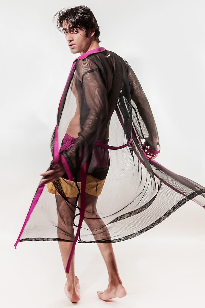 Multi-Colored Mesh & Taffeta Co-Ord Set by Jubinav Chadha Men at Pernia's Pop Up Shop