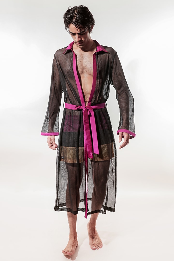 Multi-Colored Mesh & Taffeta Co-Ord Set by Jubinav Chadha Men at Pernia's Pop Up Shop