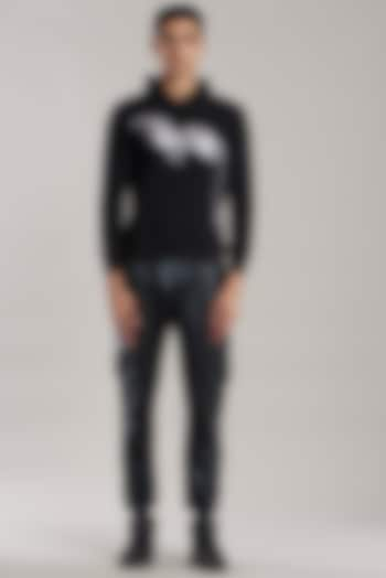 Black Cotton Sweatshirt by Jubinav Chadha Men