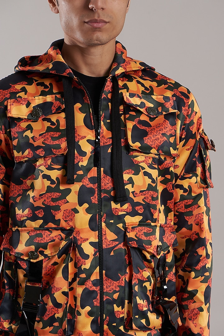 Multi-Colored Satin Printed Jacket by Jubinav Chadha Men at Pernia's Pop Up Shop