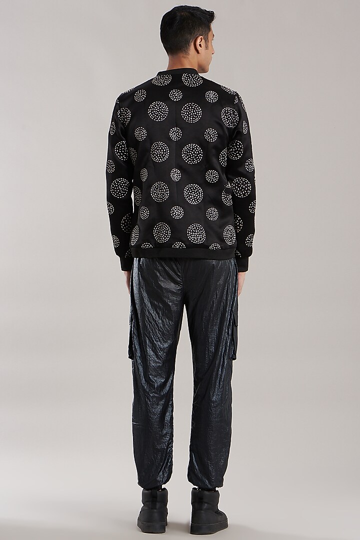 Black Dutch Satin & Polyester Jacket by Jubinav Chadha Men at Pernia's Pop Up Shop