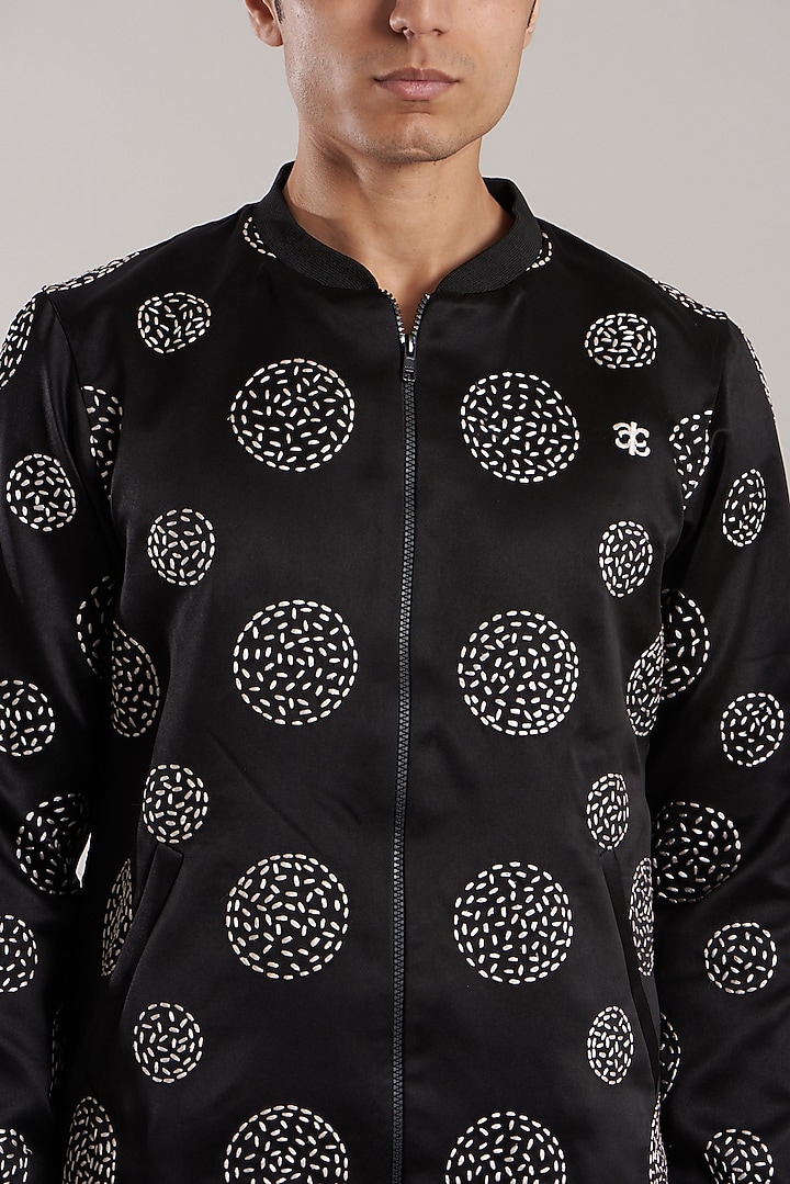 Black Dutch Satin & Polyester Jacket by Jubinav Chadha Men at Pernia's Pop Up Shop