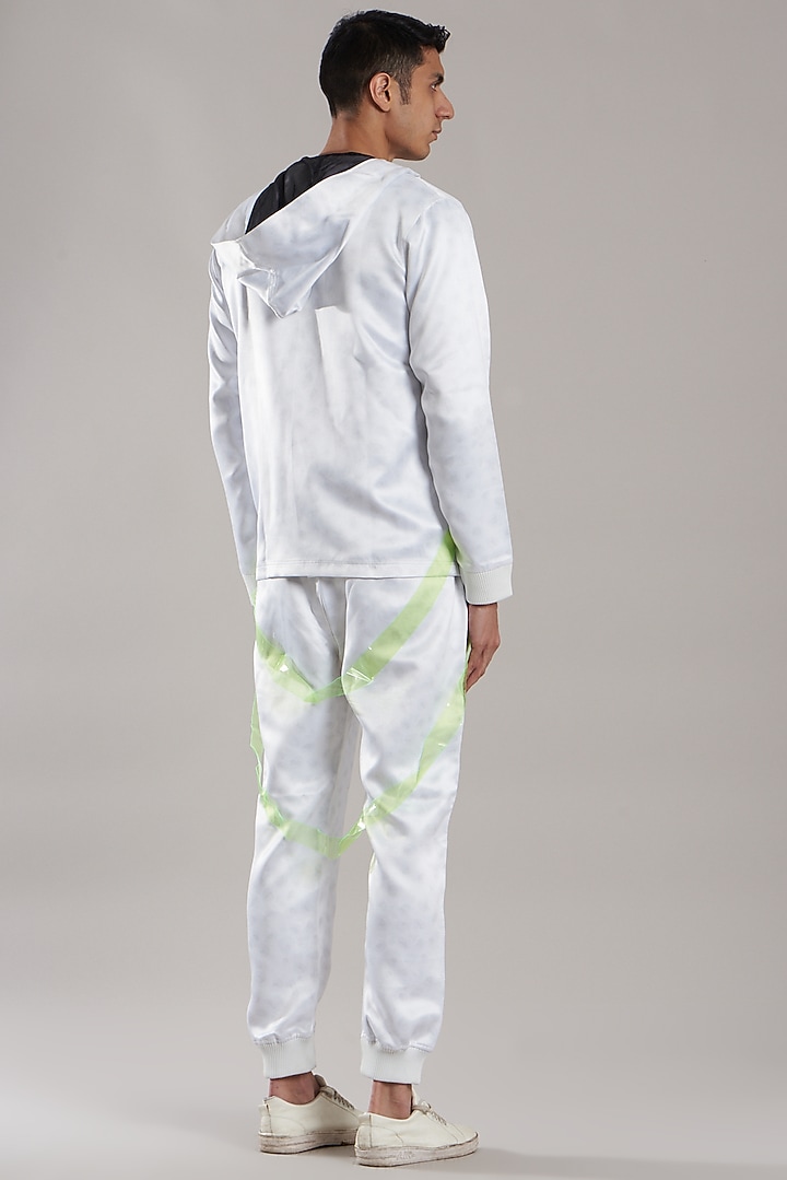 White Printed Jacket by Jubinav Chadha Men at Pernia's Pop Up Shop