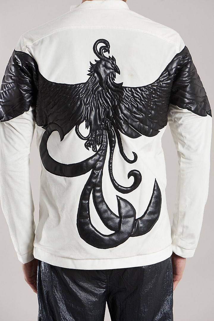 White Velvet Jacket by Jubinav Chadha Men at Pernia's Pop Up Shop