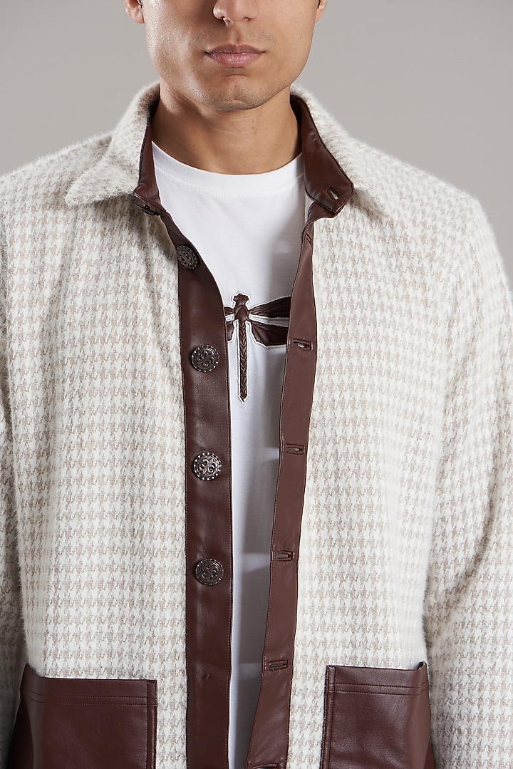 White Woolen Jacket by Jubinav Chadha Men at Pernia's Pop Up Shop