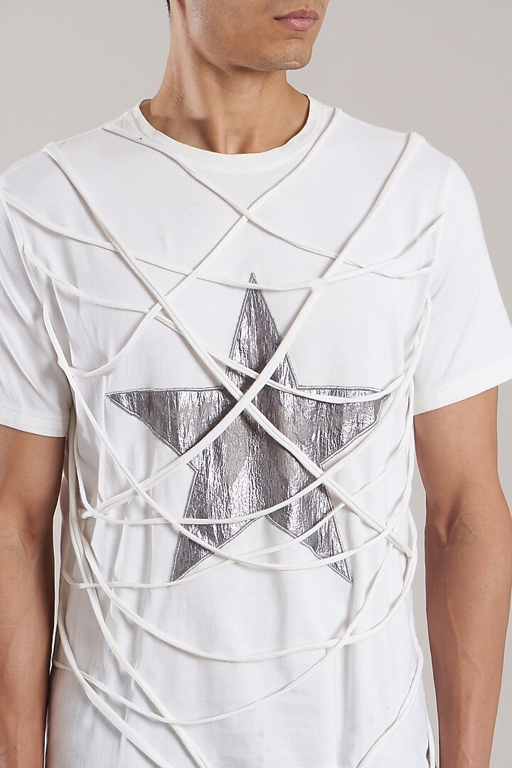 White Cotton T-Shirt by Jubinav Chadha Men at Pernia's Pop Up Shop
