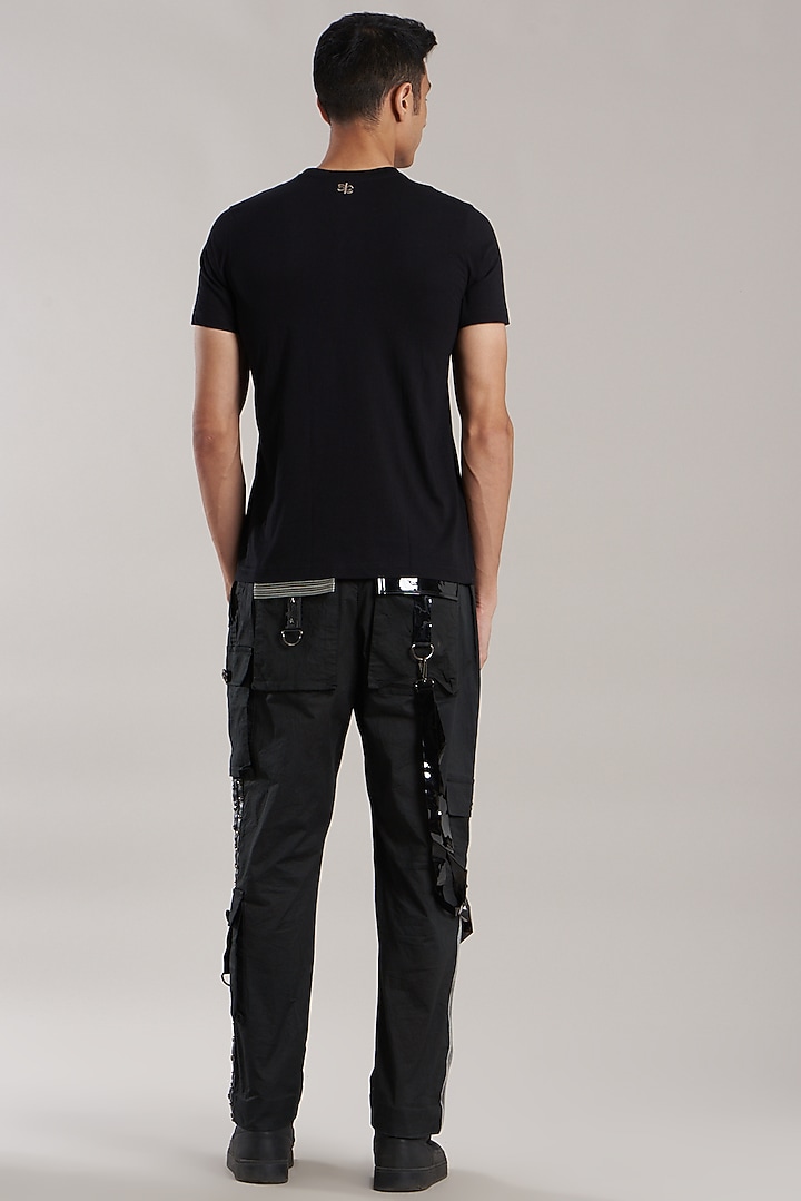 Black Cotton T-Shirt by Jubinav Chadha Men at Pernia's Pop Up Shop