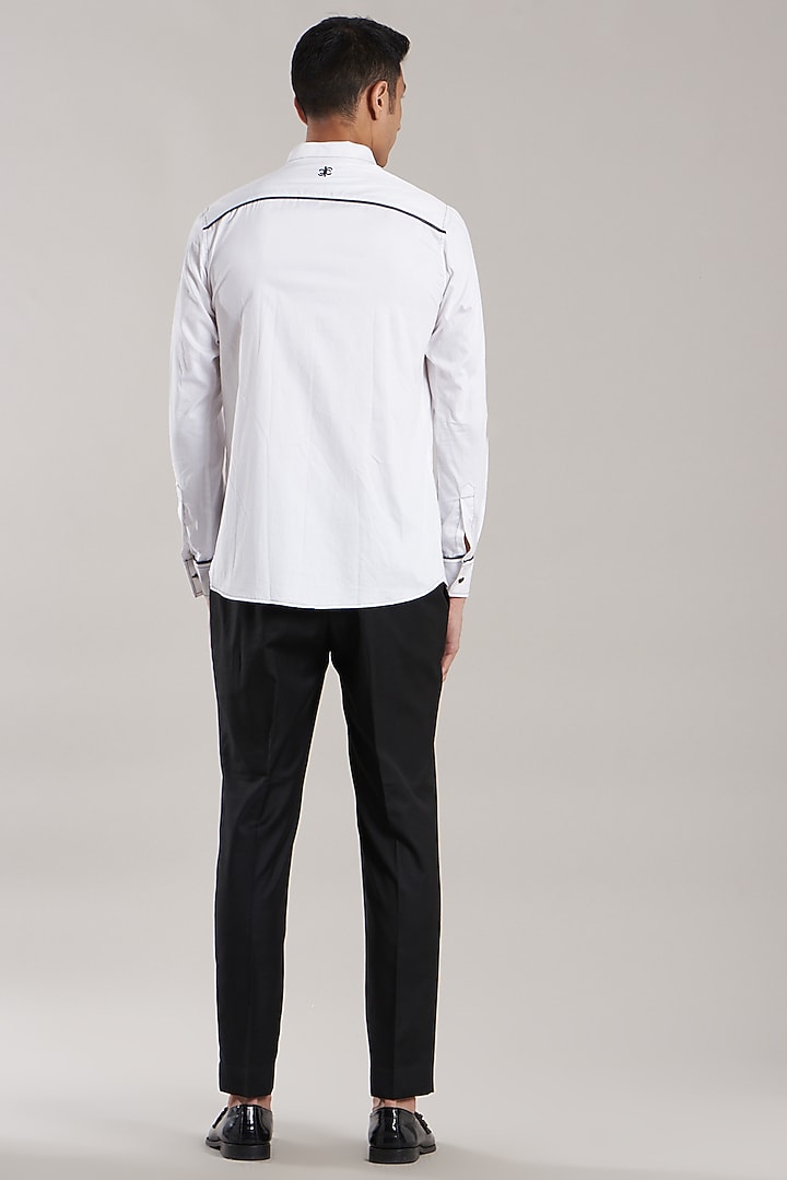 White Party Wear Shirt In Cotton by Jubinav Chadha Men at Pernia's Pop Up Shop