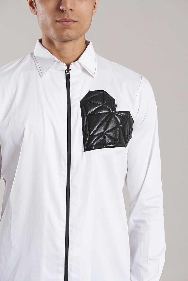 White Party Wear Shirt In Cotton by Jubinav Chadha Men at Pernia's Pop Up Shop