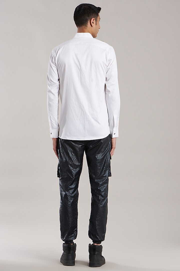 White Cotton Party Wear Shirt by Jubinav Chadha Men at Pernia's Pop Up Shop