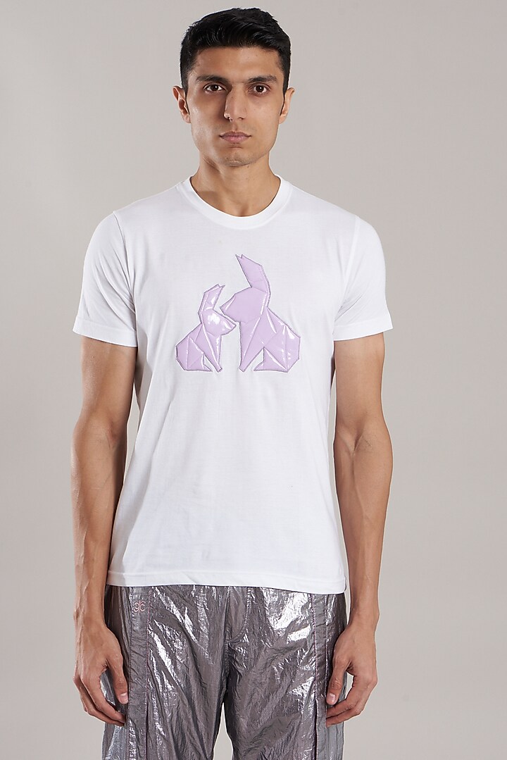 White Jersey T-Shirt by Jubinav Chadha Men at Pernia's Pop Up Shop