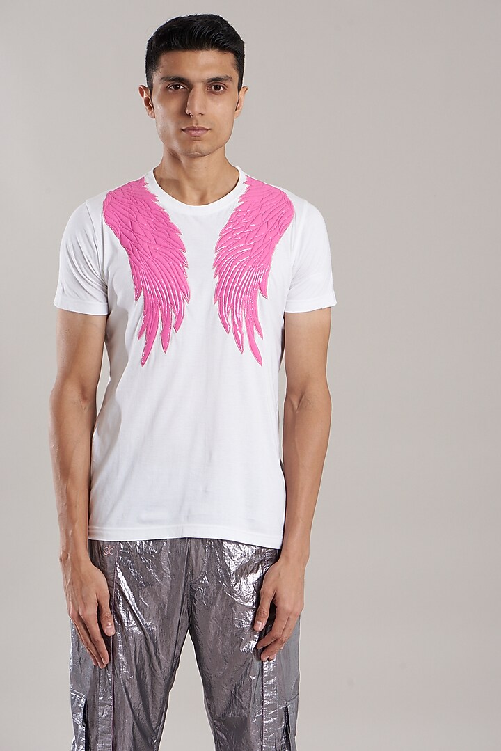 White Cotton Jersey T-Shirt by Jubinav Chadha Men at Pernia's Pop Up Shop