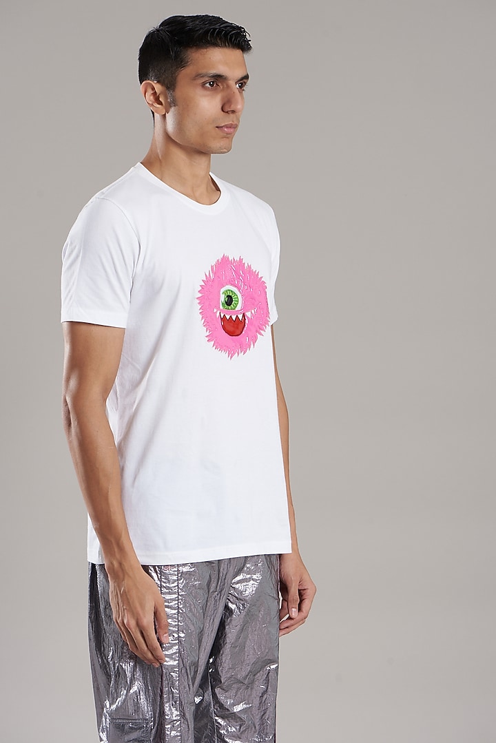 White Cotton Jersey T-Shirt by Jubinav Chadha Men at Pernia's Pop Up Shop