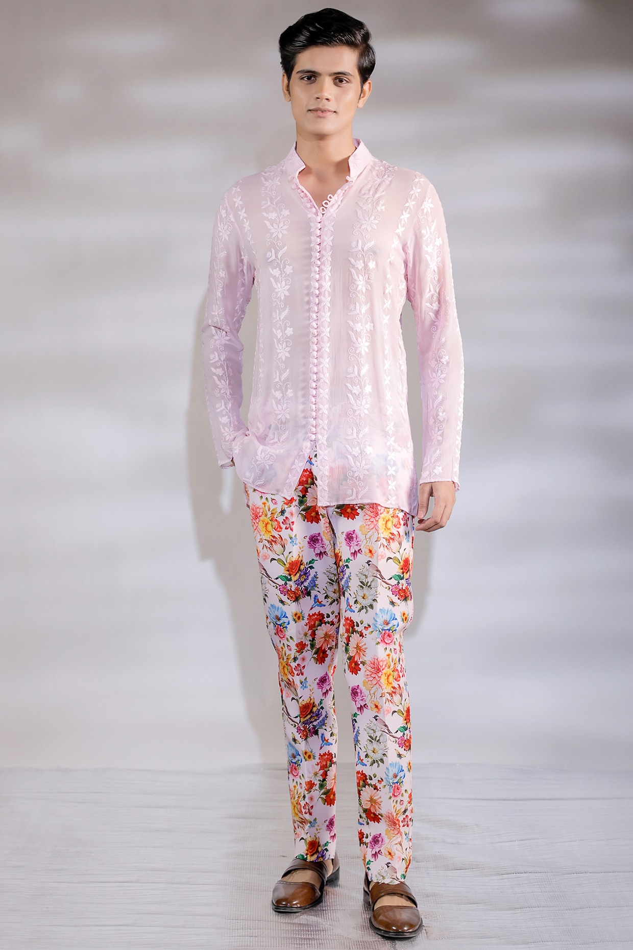 【MMERI VINTAGE】FLOWER PRINT VELOUR PANTS -1117Wx1400H-410349737-