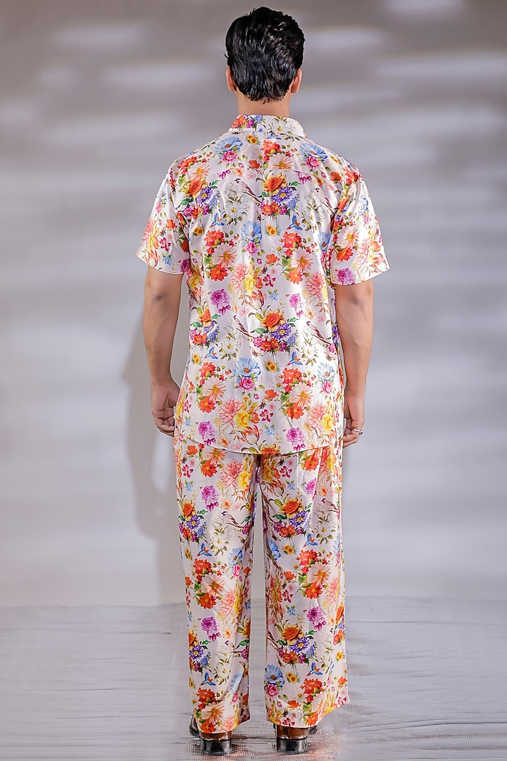 Blush Pink Cotton Silk Floral Printed Co-Ord Set by Jubinav Chadha Men at Pernia's Pop Up Shop