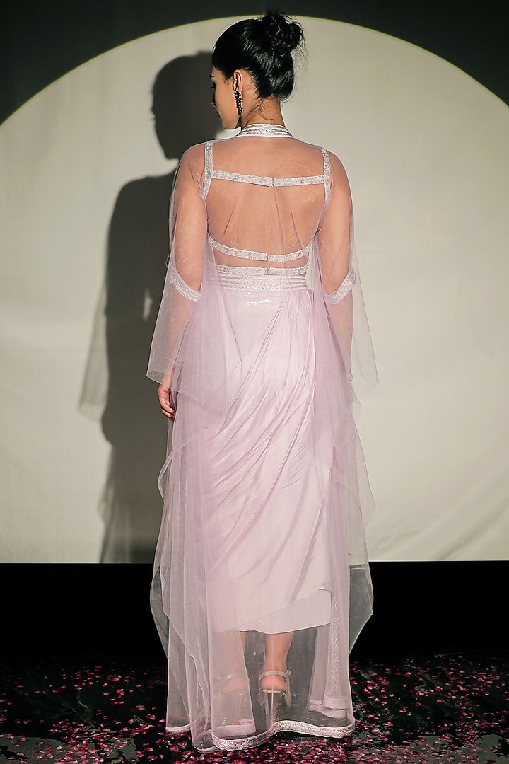 Lilac Sequins Skirt Set by Jubinav Chadha at Pernia's Pop Up Shop