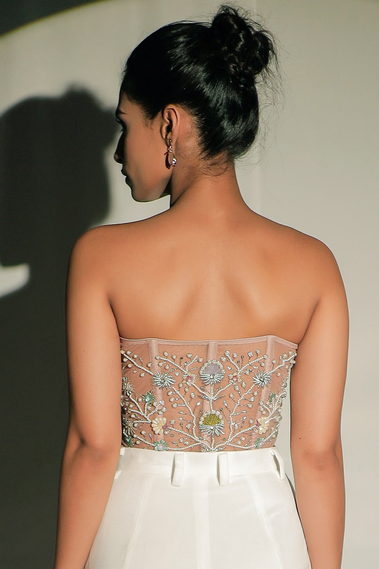 Rose Gold Hand Embroidered Corset Top Design by Jubinav Chadha at Pernia's  Pop Up Shop 2024