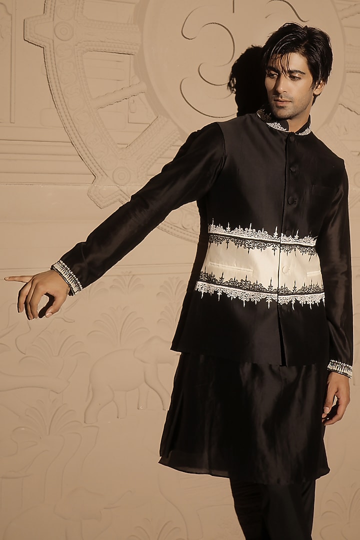 Black Chanderi Jacket