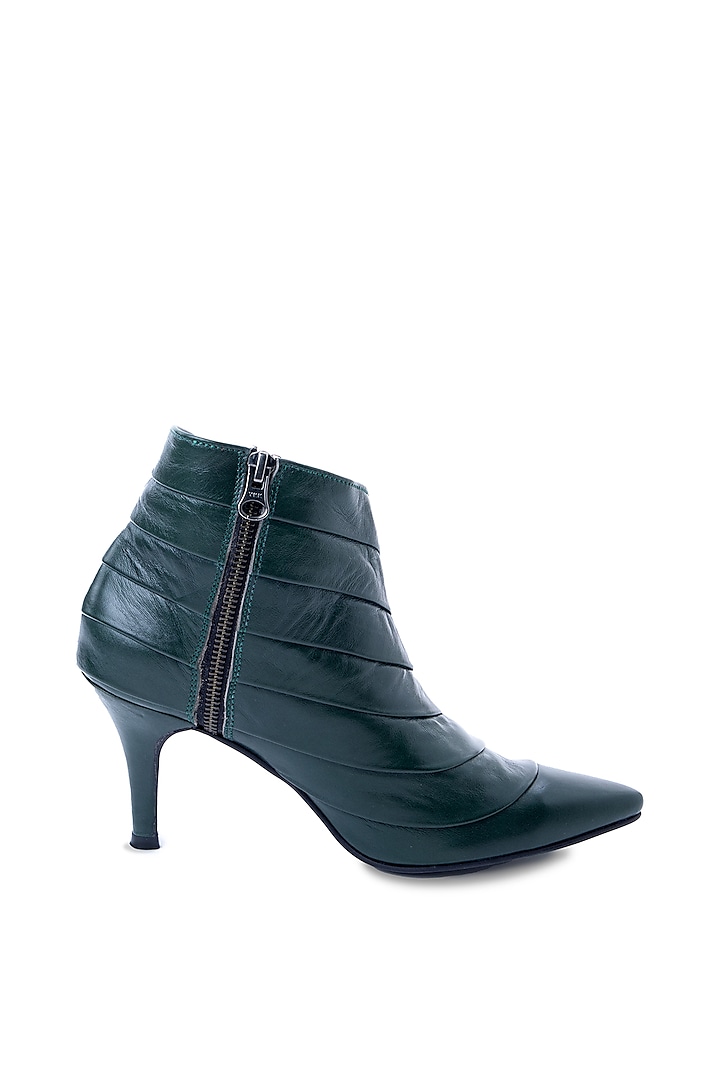 Green Italian Leather Heels by JUFT