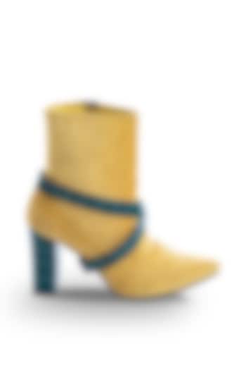 Yellow Soft Suede Heels by JUFT