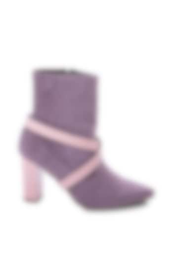 Purple Soft Suede Heels by JUFT