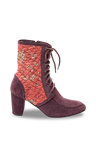 Brown Quilted Heels by JUFT