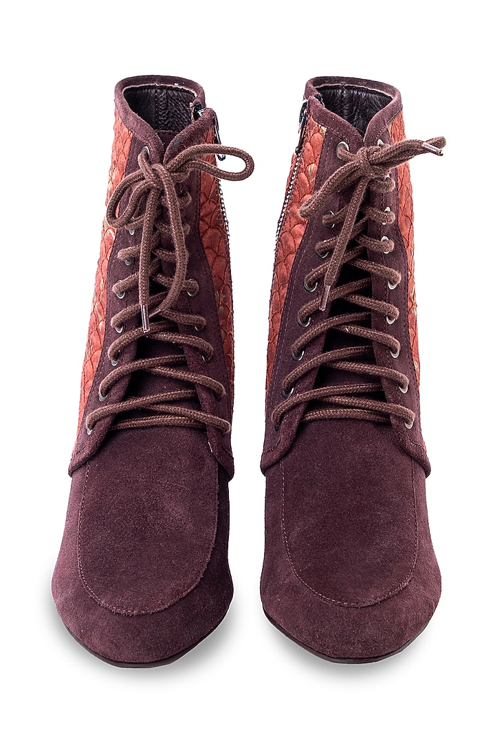 Brown Quilted Heels by JUFT at Pernia's Pop Up Shop