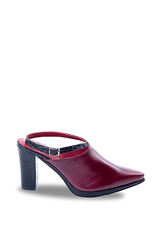 Red Italian Leather Heels by JUFT