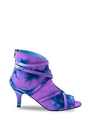 Purple Satin Tie-Dye Heels by JUFT