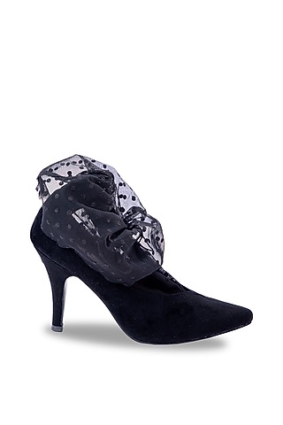 Black Velvet Heels by JUFT