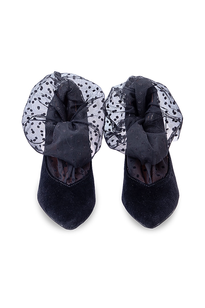 Black Velvet Heels by JUFT at Pernia's Pop Up Shop