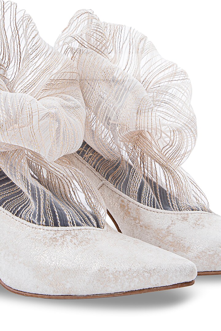 White Velvet Heels by JUFT at Pernia's Pop Up Shop