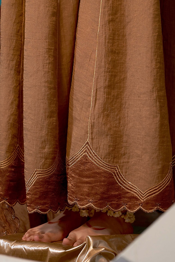 Antique Tissue Dabka Embroidered Choga Kurta Set by JUGGNI at Pernia's Pop Up Shop