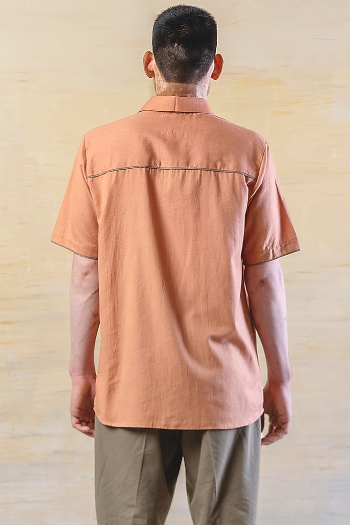 Peach Cotton Summer Shirt by JUNE20 CLOTHING at Pernia's Pop Up Shop