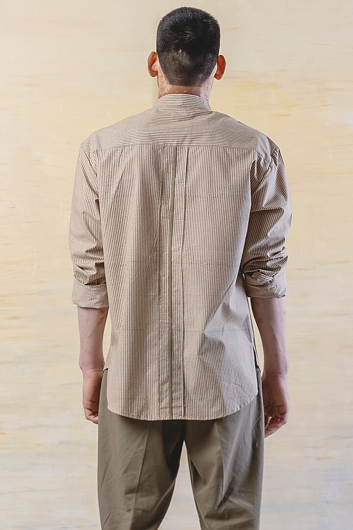Beige Printed Summer Shirt by JUNE20 CLOTHING at Pernia's Pop Up Shop