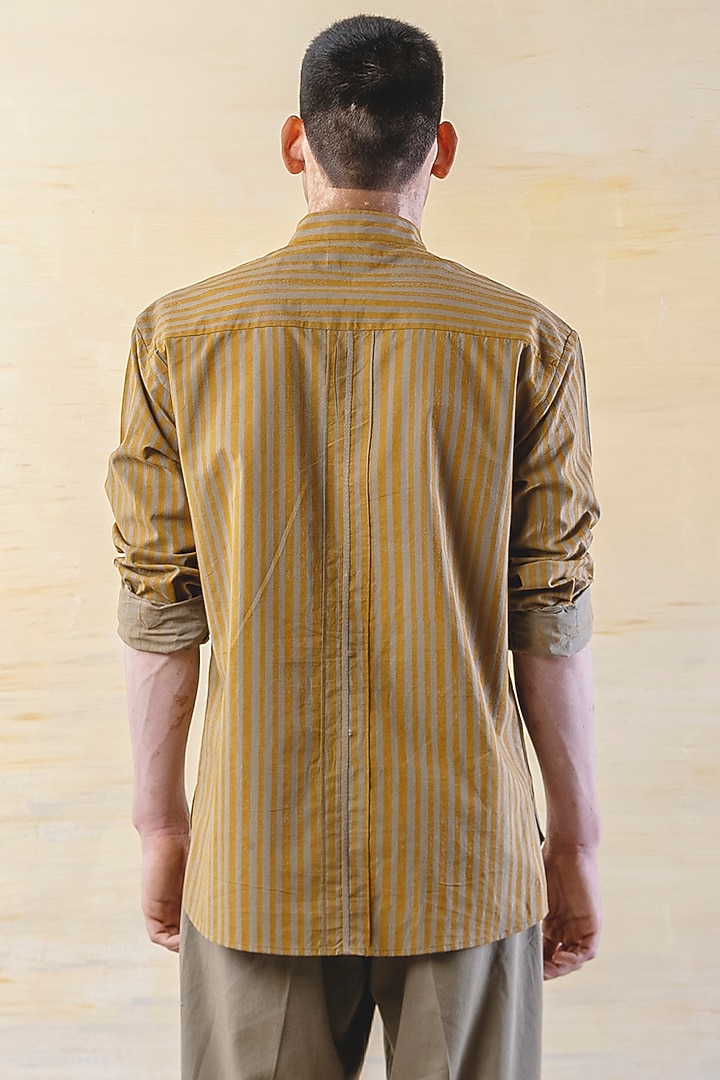 Olive Green Printed Summer Shirt by JUNE20 CLOTHING at Pernia's Pop Up Shop