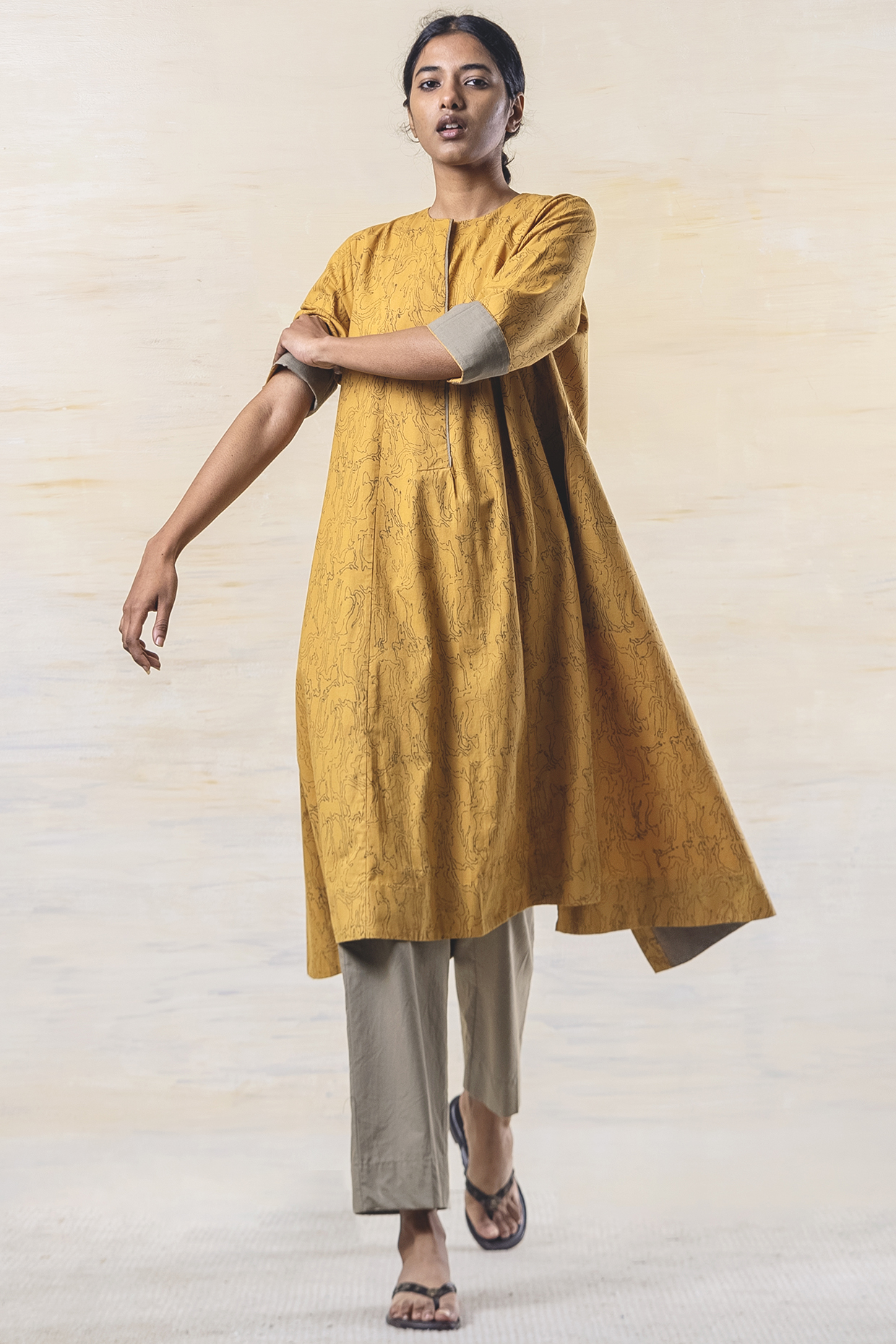 Mustard Cotton Kurta Set by June 20 at Pernia's Pop Up Shop