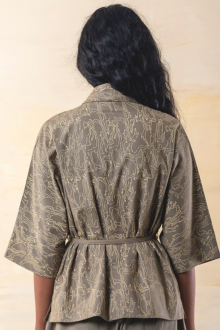 Olive Green Cotton Pant Set by June 20 at Pernia's Pop Up Shop