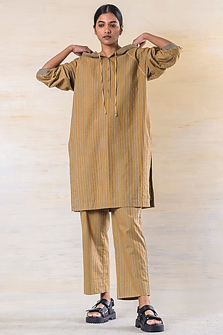 Olive Cotton Tunic Set by June 20