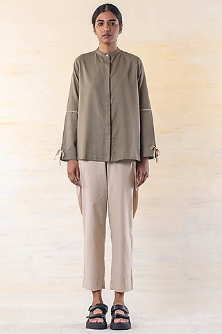 Olive Cotton Pant Set by June 20